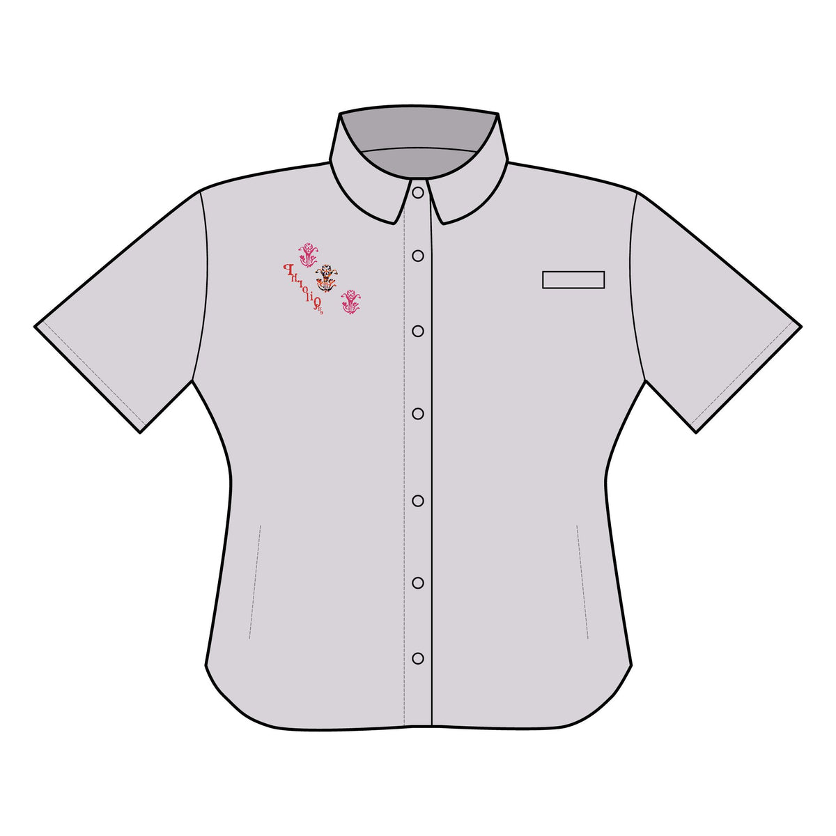 Women’s "Dianthus Typewriter" PFG Tamiami™ II Embroidered Short Sleeve Shirt