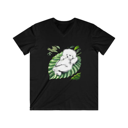 "On Leaf 9" Men's Fitted V-Neck Short Sleeve T-Shirt