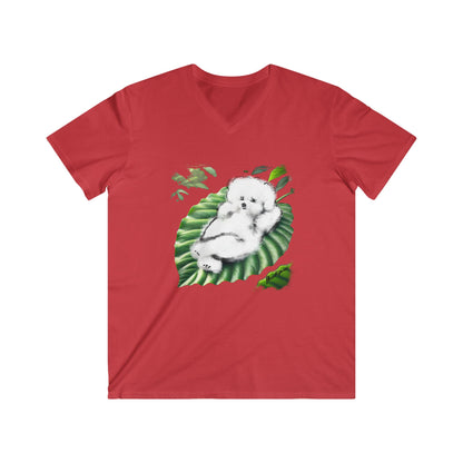 "On Leaf 9" Men's Fitted V-Neck Short Sleeve T-Shirt
