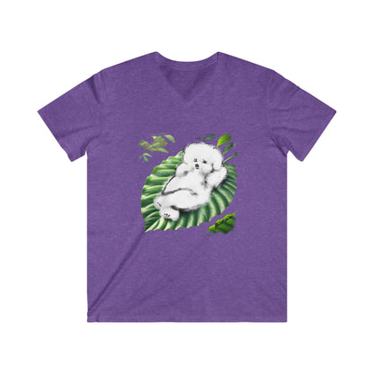 "On Leaf 9" Men's Fitted V-Neck Short Sleeve T-Shirt