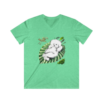 "On Leaf 9" Men's Fitted V-Neck Short Sleeve T-Shirt
