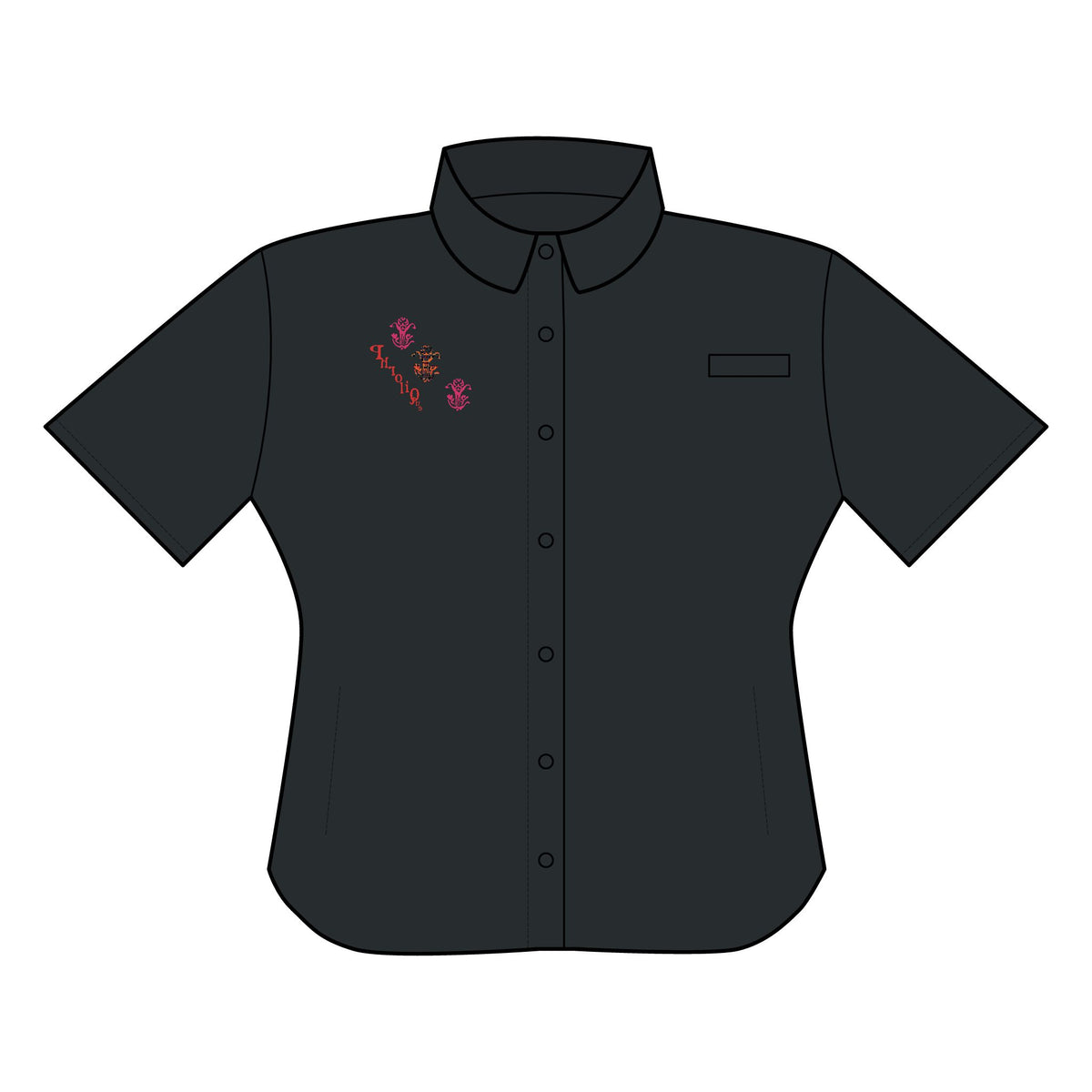 Women’s  "Dianthus Typewriter" PFG Tamiami™ II Embroidered Short Sleeve Shirt