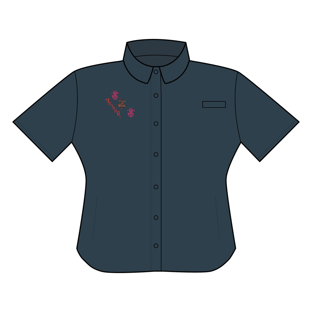 Women’s  "Dianthus Typewriter" PFG Tamiami™ II Embroidered Short Sleeve Shirt