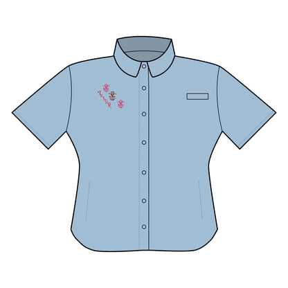 Women’s  "Dianthus Typewriter" PFG Tamiami™ II Embroidered Short Sleeve Shirt