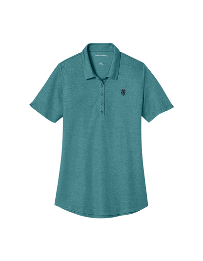 Embroidered "Plaid" Silphium Women's Polo Shirt - Fine Pique Blend Style
